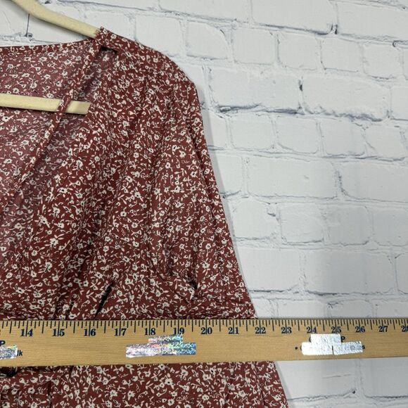 Rompers Women Plus Size 2XL Shorts Flowy Polyester Floral Brown Cottage Feminine - Picture 7 of 15